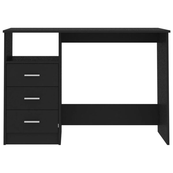 vidaXL Desk with Drawers Black 43.3"x19.7"x29.9" Engineered Wood - Image 4