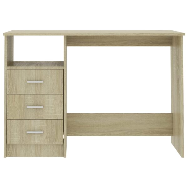 vidaXL Desk with Drawers Sonoma Oak 43.3"x19.7"x29.9" Engineered Wood - Image 4