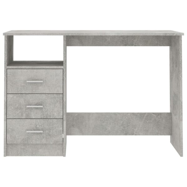 vidaXL Desk with Drawers Concrete Gray 43.3"x19.7"x29.9" Engineered Wood - Image 4