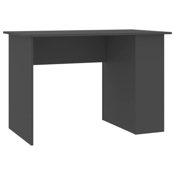 vidaXL Desk Gray 43.3"x23.6"x28.7" Engineered Wood - Image 2