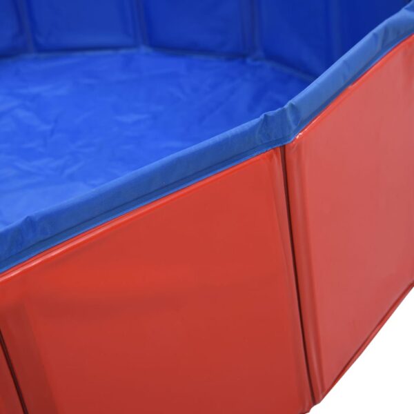 vidaXL Foldable Dog Swimming Pool Red 31.5"x7.9" PVC - Image 6