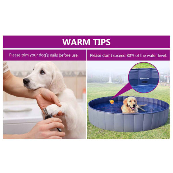 vidaXL Foldable Dog Swimming Pool Red 31.5"x7.9" PVC - Image 10