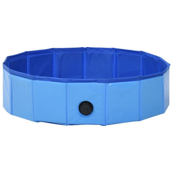 vidaXL Foldable Dog Swimming Pool Blue 31.5"x7.9" PVC - Image 4