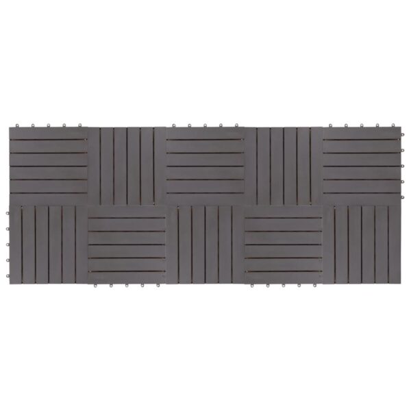 vidaXL Decking Tiles 10 pcs Gray Wash 11.8"x11.8" Solid Acacia Wood - Image 2