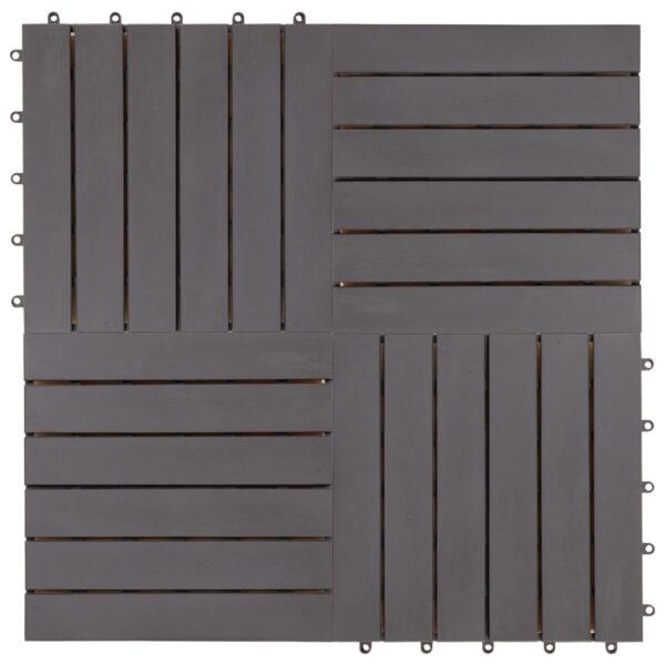 vidaXL Decking Tiles 10 pcs Gray Wash 11.8"x11.8" Solid Acacia Wood - Image 3