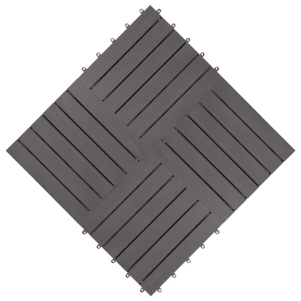 vidaXL Decking Tiles 10 pcs Gray Wash 11.8"x11.8" Solid Acacia Wood - Image 4