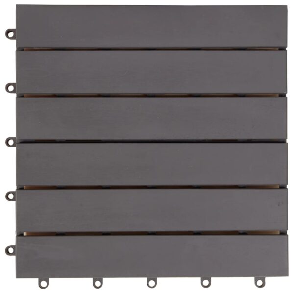 vidaXL Decking Tiles 10 pcs Gray Wash 11.8"x11.8" Solid Acacia Wood - Image 5