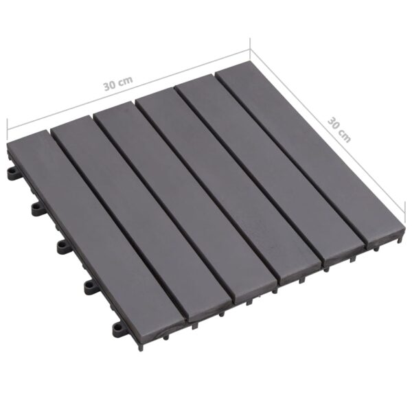 vidaXL Decking Tiles 10 pcs Gray Wash 11.8"x11.8" Solid Acacia Wood - Image 8