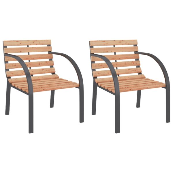 vidaXL Patio Chairs 2 pcs Wood - Image 2