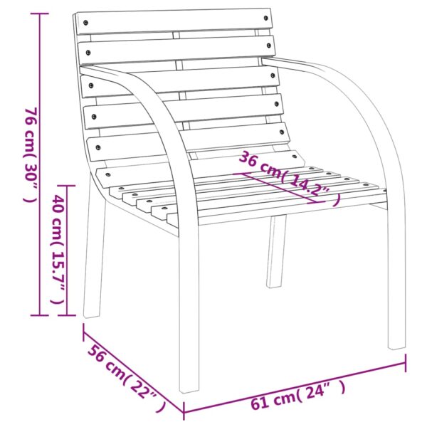 vidaXL Patio Chairs 2 pcs Wood - Image 9