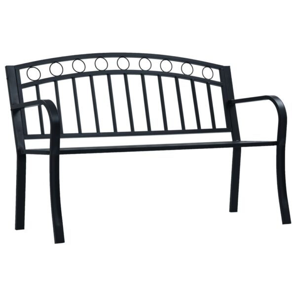 vidaXL Patio Bench 49.2" Black Steel