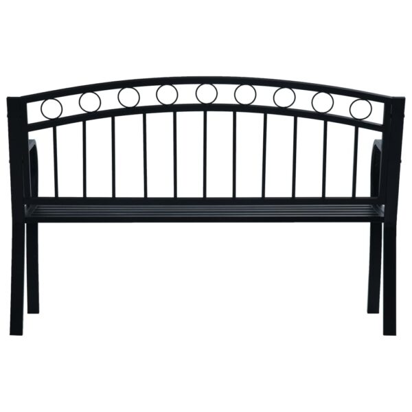 vidaXL Patio Bench 49.2" Black Steel - Image 4