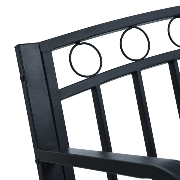 vidaXL Patio Bench 49.2" Black Steel - Image 5