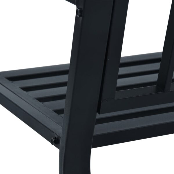 vidaXL Patio Bench 49.2" Black Steel - Image 7