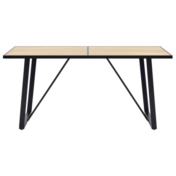 vidaXL Dining Table Oak 55.1"x27.6"x29.5" MDF - Image 2