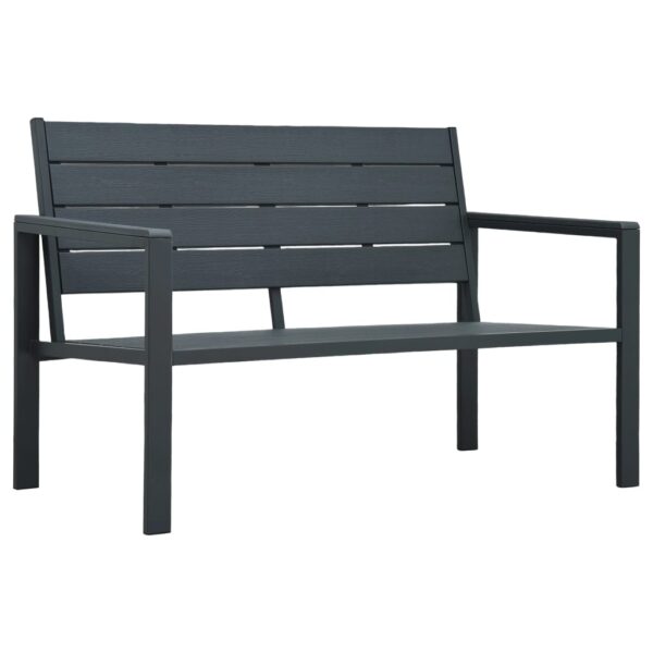 vidaXL Patio Bench 47.2" HDPE Gray Wood Look