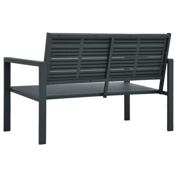 vidaXL Patio Bench 47.2" HDPE Gray Wood Look - Image 4