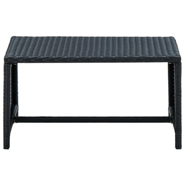 vidaXL Coffee Table Black 27.6"x15.7"x15" Poly Rattan - Image 2