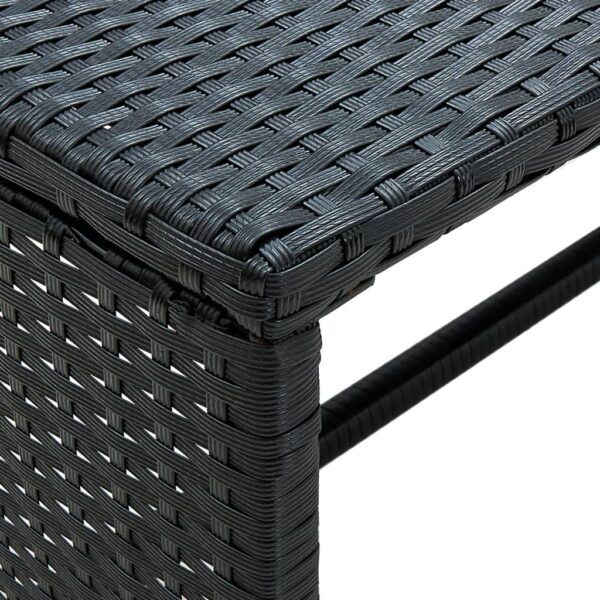 vidaXL Coffee Table Black 27.6"x15.7"x15" Poly Rattan - Image 3