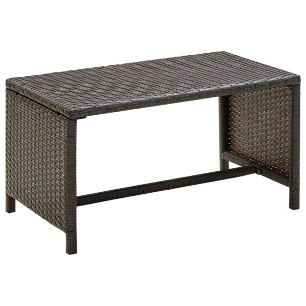 vidaXL Coffee Table Brown 27.6"x15.7"x15" Poly Rattan