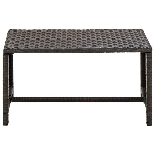 vidaXL Coffee Table Brown 27.6"x15.7"x15" Poly Rattan - Image 2