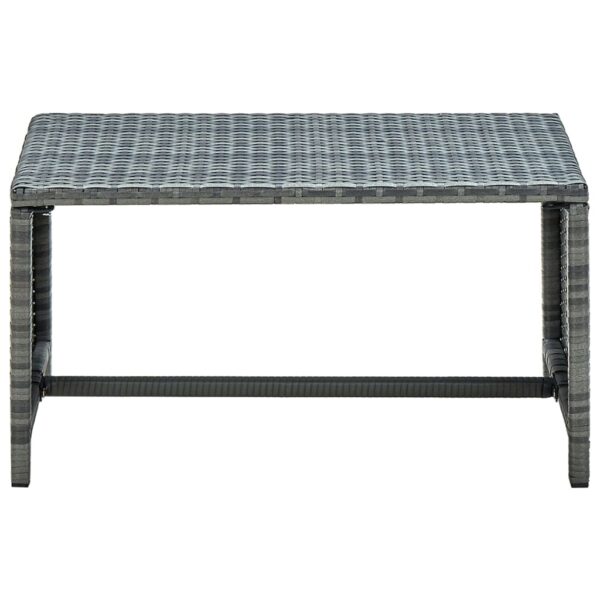 vidaXL Coffee Table Anthracite 27.6"x15.7"x15" Poly Rattan - Image 2