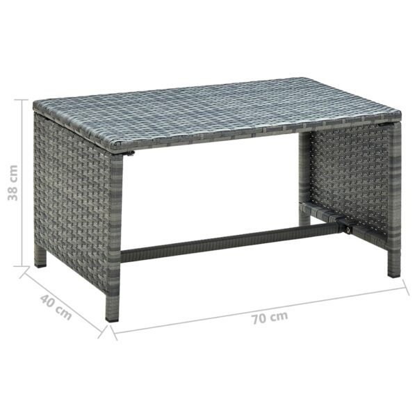 vidaXL Coffee Table Anthracite 27.6"x15.7"x15" Poly Rattan - Image 4