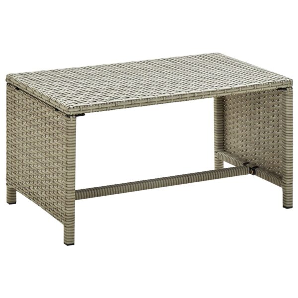 vidaXL Coffee Table Beige 27.6"x15.7"x15" Poly Rattan