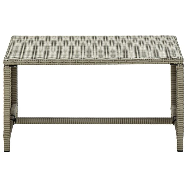 vidaXL Coffee Table Beige 27.6"x15.7"x15" Poly Rattan - Image 2