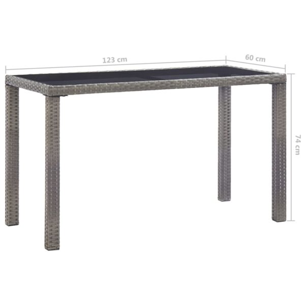 vidaXL Patio Table Anthracite 48.4"x23.6"x29.1" Poly Rattan - Image 5