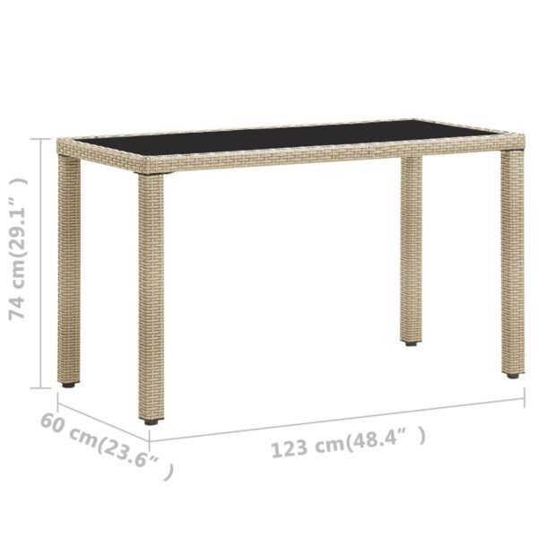 vidaXL Patio Table Gray 48.4"x23.6"x29.1" Poly Rattan - Image 5