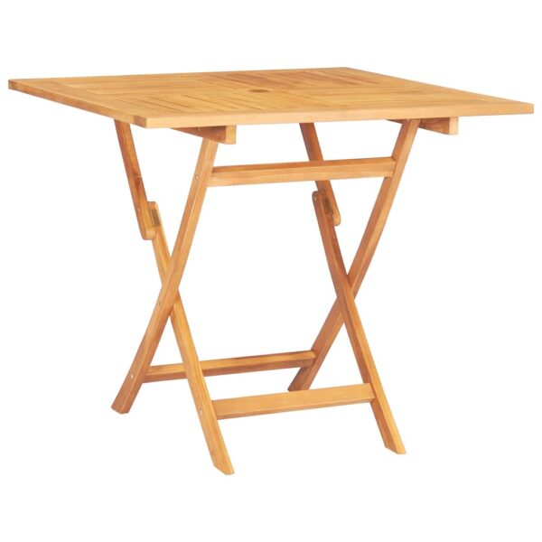 vidaXL Folding Patio Table 33.5"x33.5"x29.9" Solid Teak Wood - Image 2