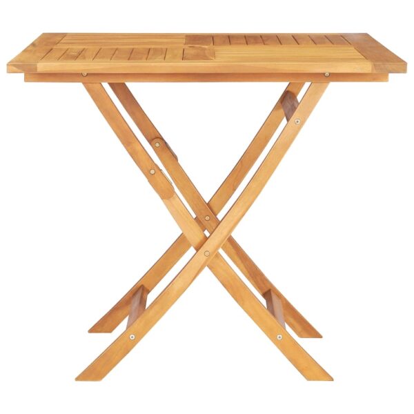 vidaXL Folding Patio Table 33.5"x33.5"x29.9" Solid Teak Wood - Image 4