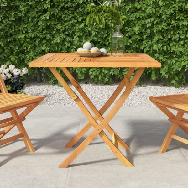 vidaXL Folding Patio Table 33.5"x33.5"x29.9" Solid Teak Wood