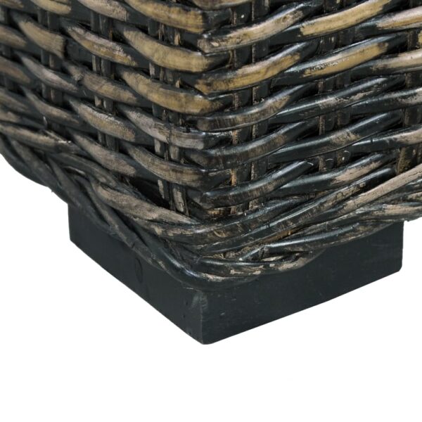 vidaXL Storage Box 47.2" Black Kubu Rattan and Solid Mango Wood - Image 7