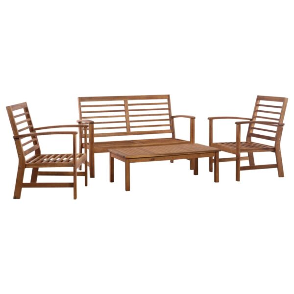 vidaXL 4 Piece Patio Lounge Set Solid Acacia Wood