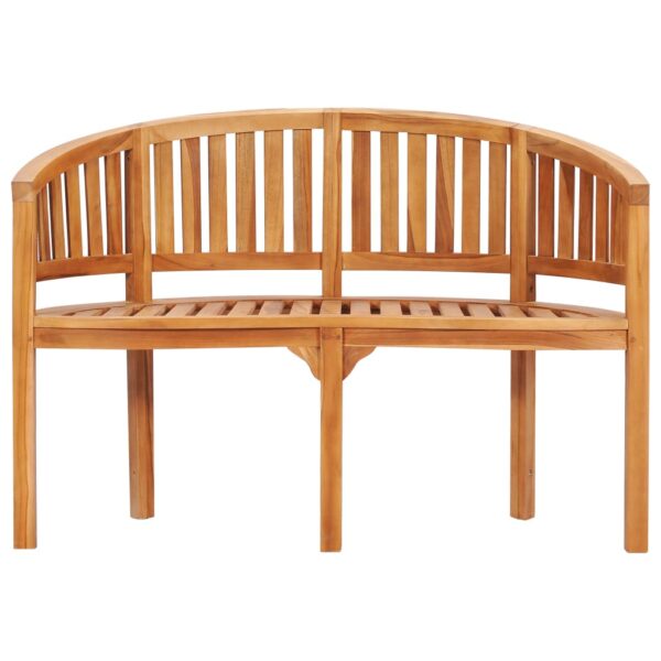 vidaXL Banana Bench 47.2" Solid Teak Wood - Image 2