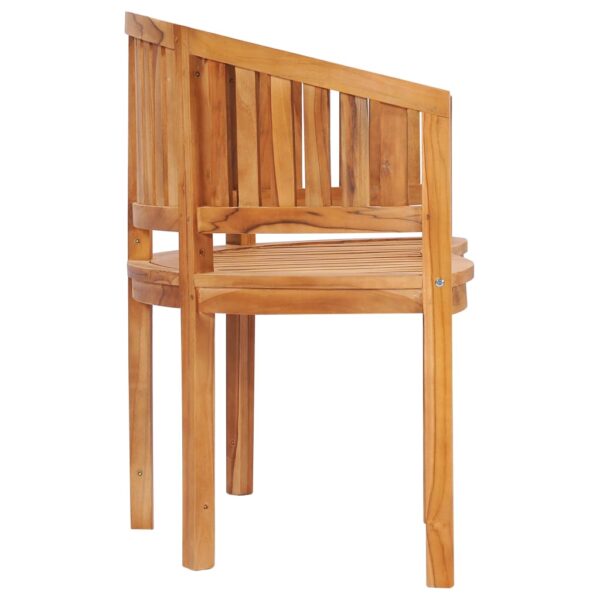 vidaXL Banana Bench 47.2" Solid Teak Wood - Image 3