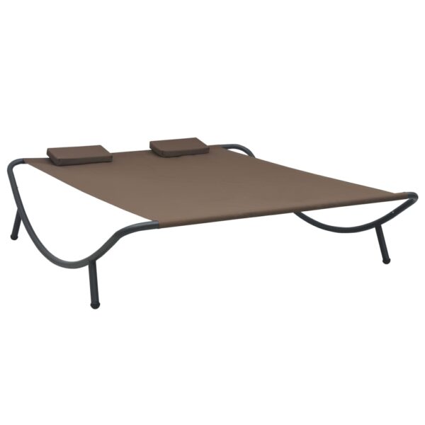 vidaXL Patio Lounge Bed Fabric Brown