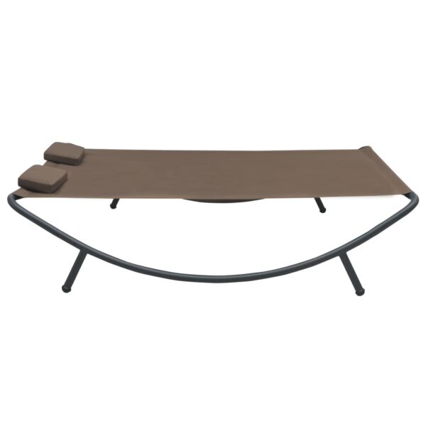 vidaXL Patio Lounge Bed Fabric Brown - Image 3