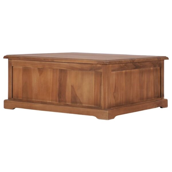 vidaXL Coffee Table 26.8"x26.7"x11.8" Solid Teak Wood - Image 5