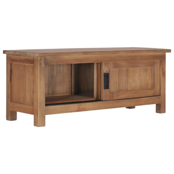 vidaXL TV Stand 35.4"x11.8"x13.8" Solid Wood Teak - Image 2