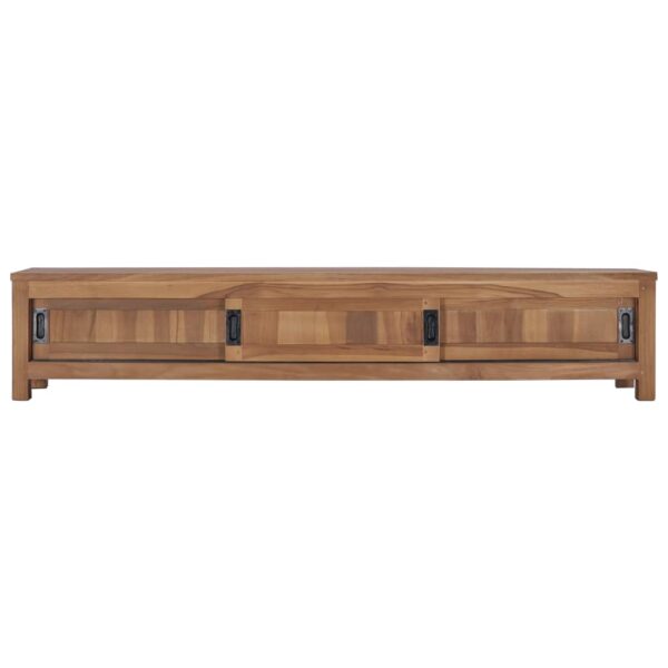 vidaXL TV Stand 59.1"x11.8"x11.8" Solid Wood Teak - Image 2