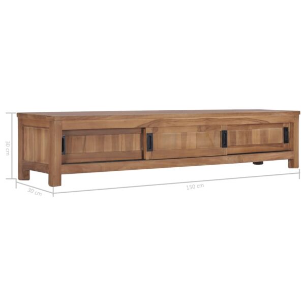 vidaXL TV Stand 59.1"x11.8"x11.8" Solid Wood Teak - Image 7