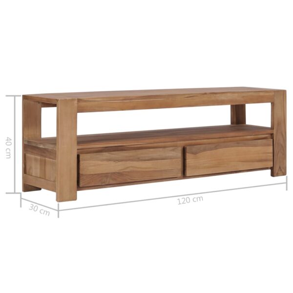 vidaXL TV Stand 47.2"x11.8"x15.7" Solid Wood Teak - Image 8