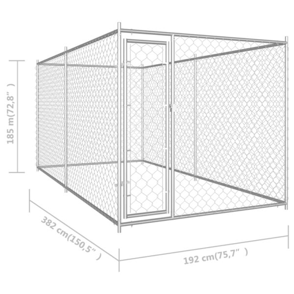 vidaXL Outdoor Dog Kennel 150.4"x75.6"x72.8" - Image 6