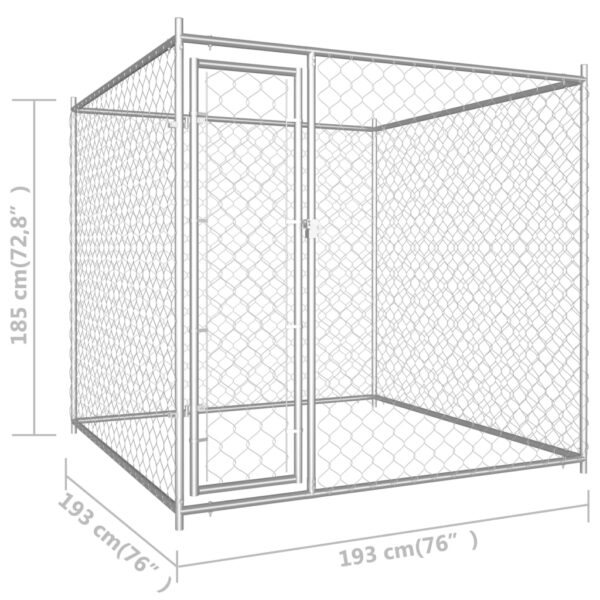 vidaXL Outdoor Dog Kennel 76"x76"x72.8" - Image 6