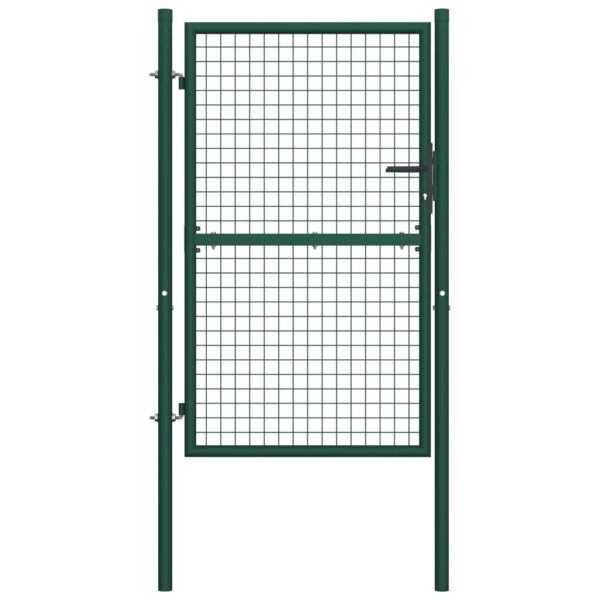 vidaXL Fence Gate Steel 39.4"x68.9" Green