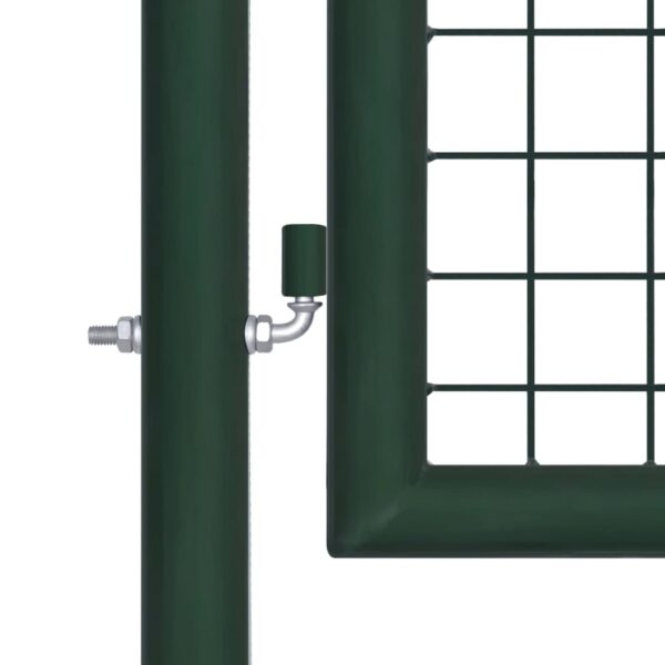 vidaXL Fence Gate Steel 39.4"x68.9" Green - Image 3