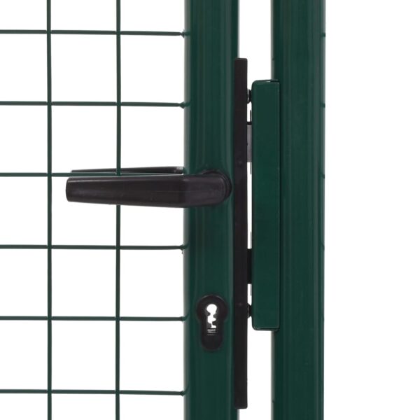 vidaXL Fence Gate Steel 39.4"x68.9" Green - Image 4